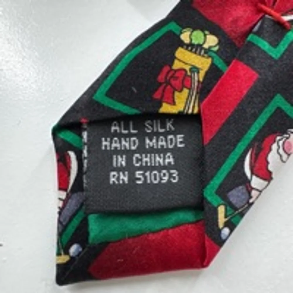 Kersten Brothers Jolly Ol Nickties Santa Golf Necktie Tie Silk Holiday Christmas